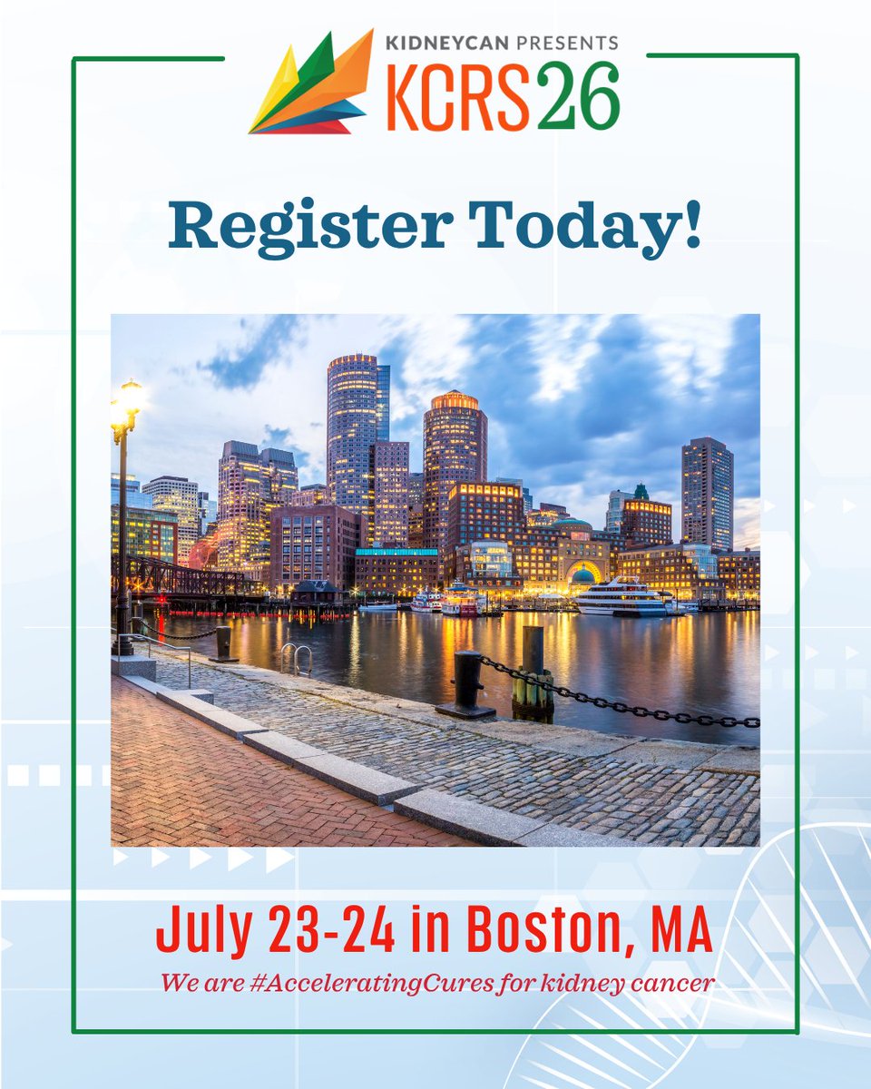kidneycan's tweet photo. Are you an early-career researcher looking to grow your network and engage with the #KidneyCancer research community?

#KCRS26 is the place to connect with leading investigators, discover the latest research, and exchange ideas that can shape the future of the field.

To help make participation more accessible, discounted registration is available for early-career researchers. Join us July 23–24 and be part of the conversation!

Register today: https://t.co/btv2A7XXTS

#AcceleratingCures