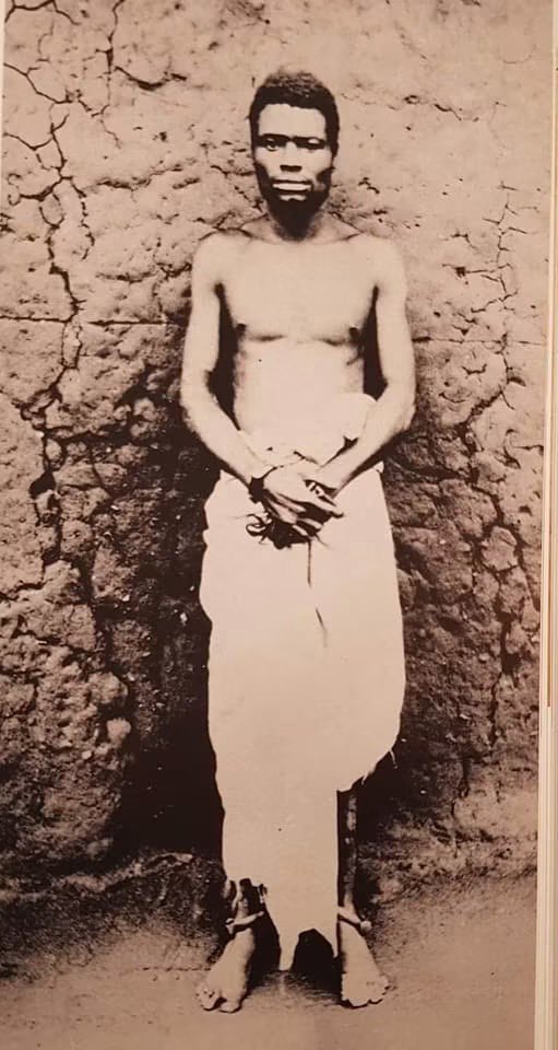 Joe__Bassey's tweet photo. Never forget he was hanged by the British at exactly 8 a.m. on June 28, 1899. Ologbosere, chief of the Benin Kingdom and warrior, fought a guerrilla war for 2 years. To the British he was treacherous and barbaric, but to many Edo he was a symbol of resistance against the invaders. Photographed just before his execution.