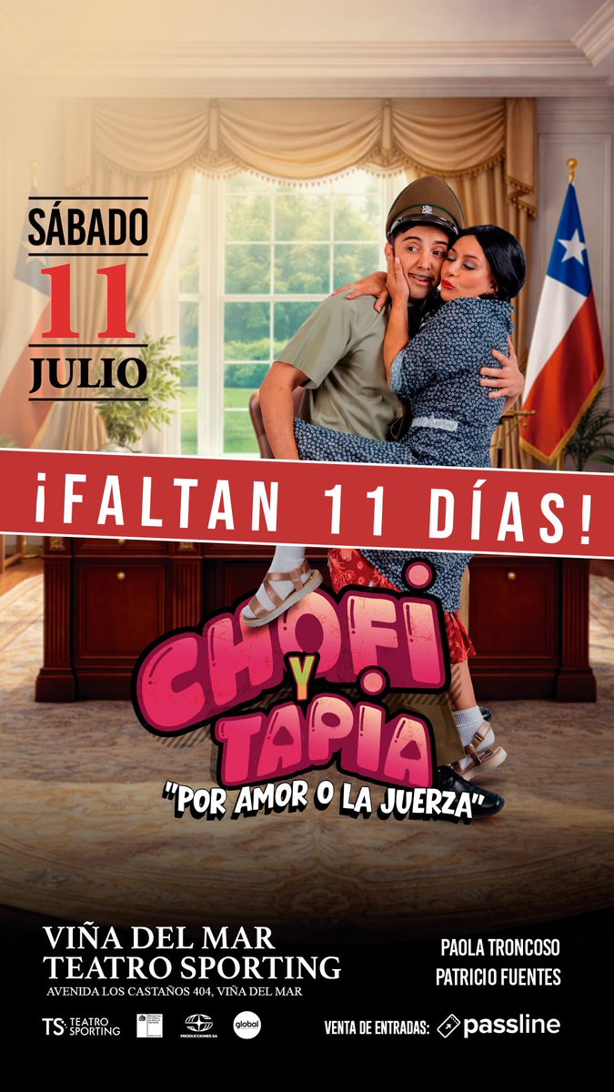 saintjeanjorge's tweet photo. Solo a 11 días!!! Chofi y Tapia en Teatro Sporting de Viña del Mar, el 11 de julio a las 18 y 21 horas. Entradas en https://t.co/1ynzcp3ldD, estacionamiento gratis. https://t.co/RnROhsJwKF