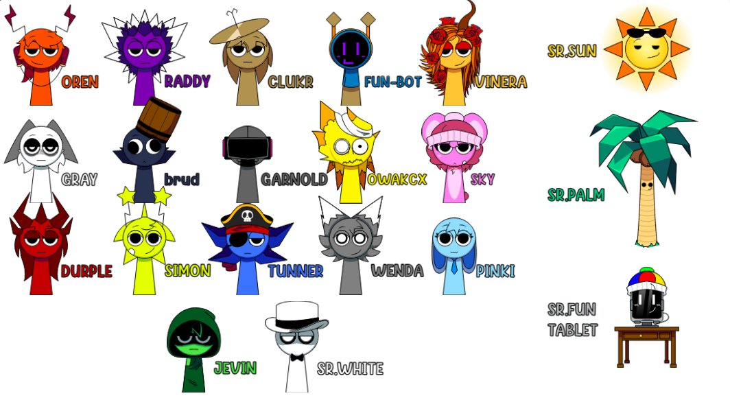 DylanLopez50223's tweet photo. Incredibox - Sprunki: D-side

here all cast an logo

#fridaynightfunkin #sprunki #Dside #SprunkiDside https://t.co/WSBt96YyMn