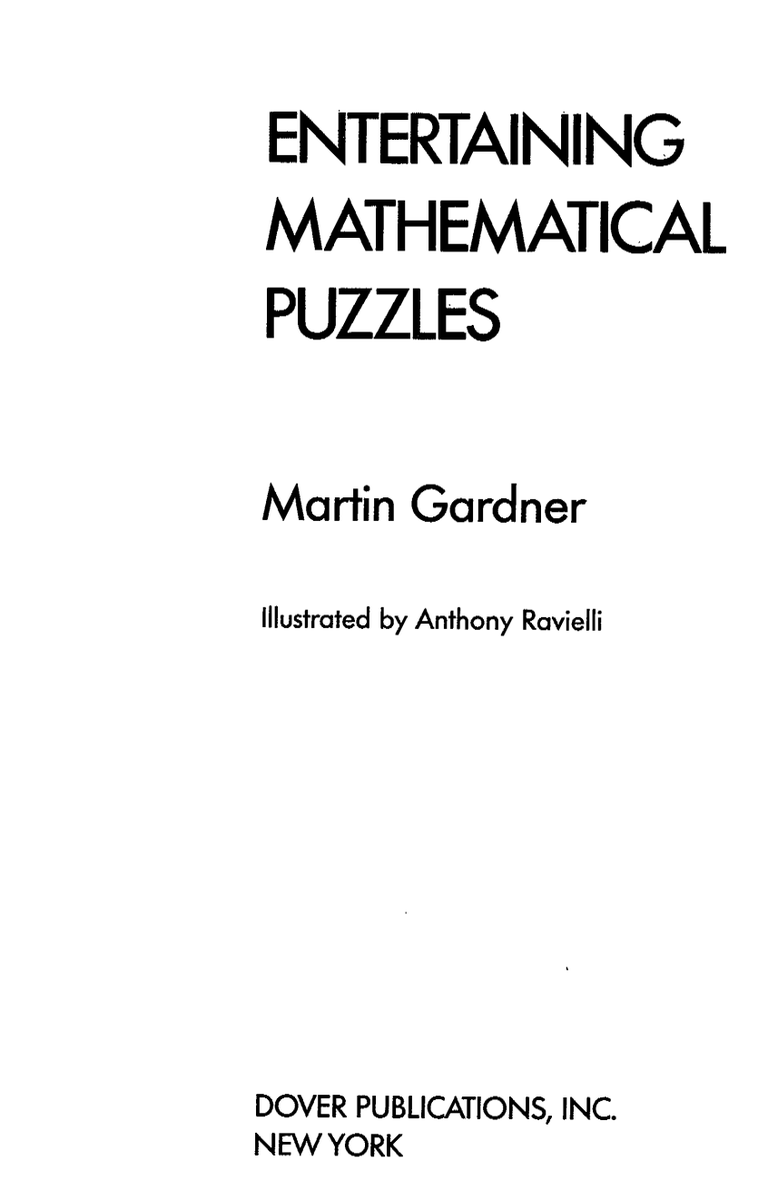 Riazi_Cafe_en's tweet photo. Entertaining Mathematical Puzzles  
by Martin Gardner  

PDF: https://t.co/Kbrv1DXAWP https://t.co/zh2ux4PFvk