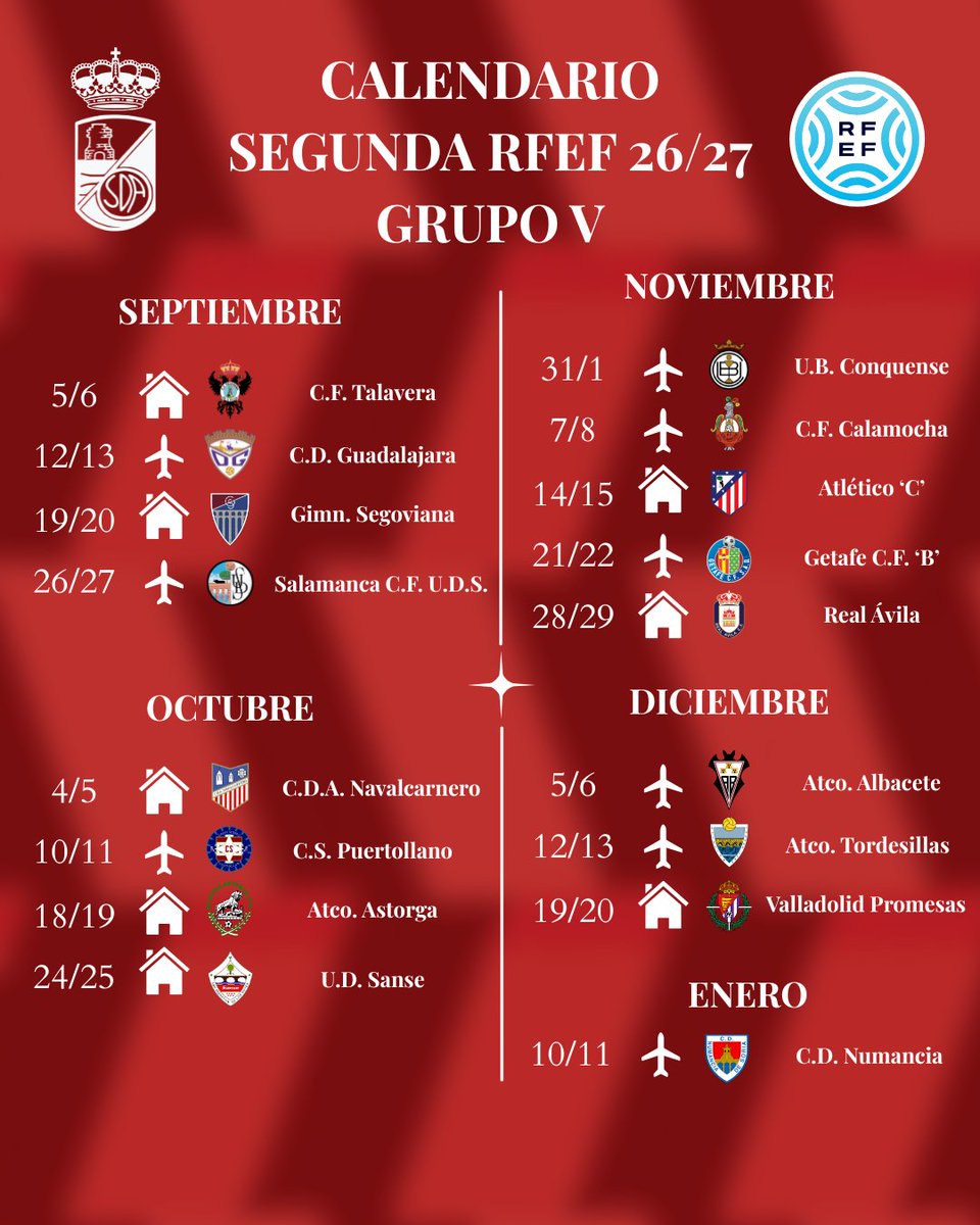 rsda_oficial's tweet photo. Señoras y señores, con todos ustedes el camino que tendrá que recorrer la RSD Alcalá 26/27 Comenzaremos en El Val frente al
@CFTalavera y acabaremos también en casa ante el @cspuertollanocf https://t.co/QGLc0T5H8U