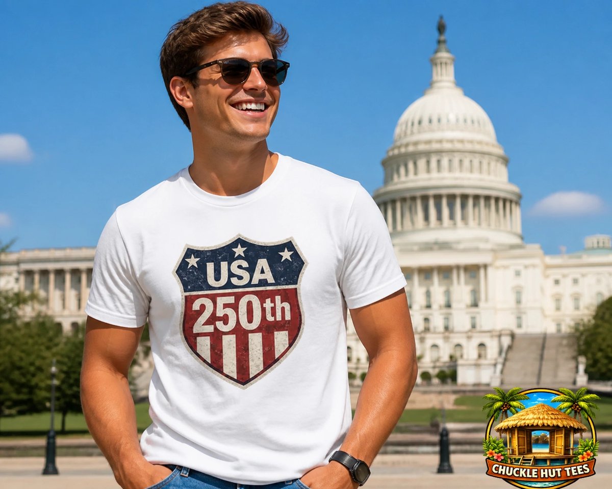 ChuckleTees's tweet photo. Worldwide Pride: Celebrate USA 250th at the Capitol! 🇺🇸 Premium Quality: Our 250th Shield Tee offers ultimate comfort. Made-to-Order with Free USA Shipping. Use code USA1776 for 17.76% off!

Shop: https://t.co/RKrDk45zd7

#USA250 #Patriotic #ChuckleHut #Capitol https://t.co/zmMNym9XKB