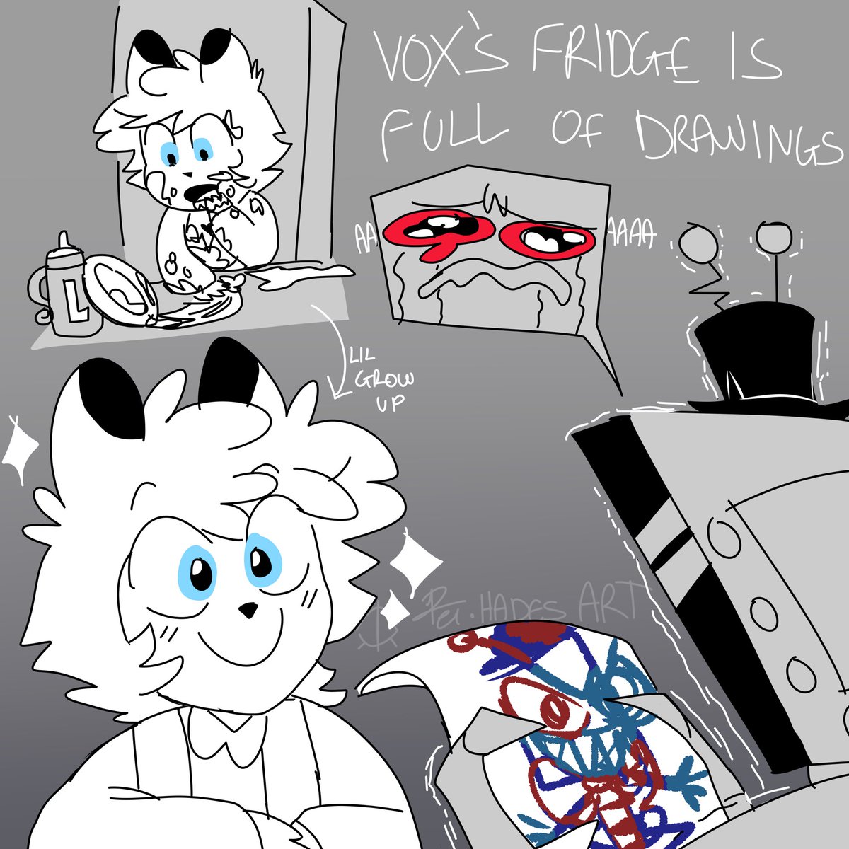 itsColdFire's tweet photo. Little artist
📺🦌🪽
#HazbinHotel #hazbinhotelseason2 #HazbinHotelAlastor #HazbinHotelVox #RadioStatic #HolyStatic #StaticRadio #voxal #AlastorxVox
Don’t worry about Vox he’s fine https://t.co/DO2rM12jAL