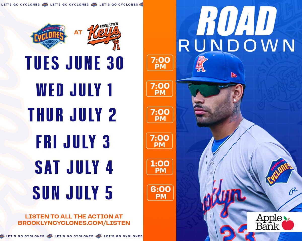 BKCyclones's tweet photo. Headed south for the next six🛣️

Check out this week’s Road Rundown presented by Apple Bank https://t.co/0EInTr0Rla