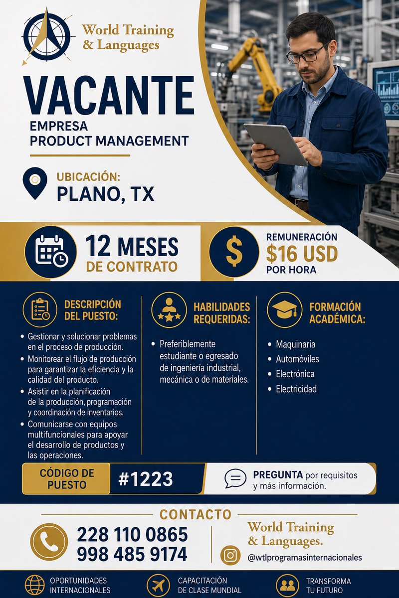 EgresadosUVP's tweet photo. 🌎 ¡Nueva oportunidad internacional!

¿Eres estudiante de últimos semestres o recien egresado?

🇺🇸 Prácticas profesionales en Plano, Texas
💼 Product Management
📅 12 meses

Ideal para fortalecer tu experiencia profesional en un entorno internacional. https://t.co/iubSI6EjNX