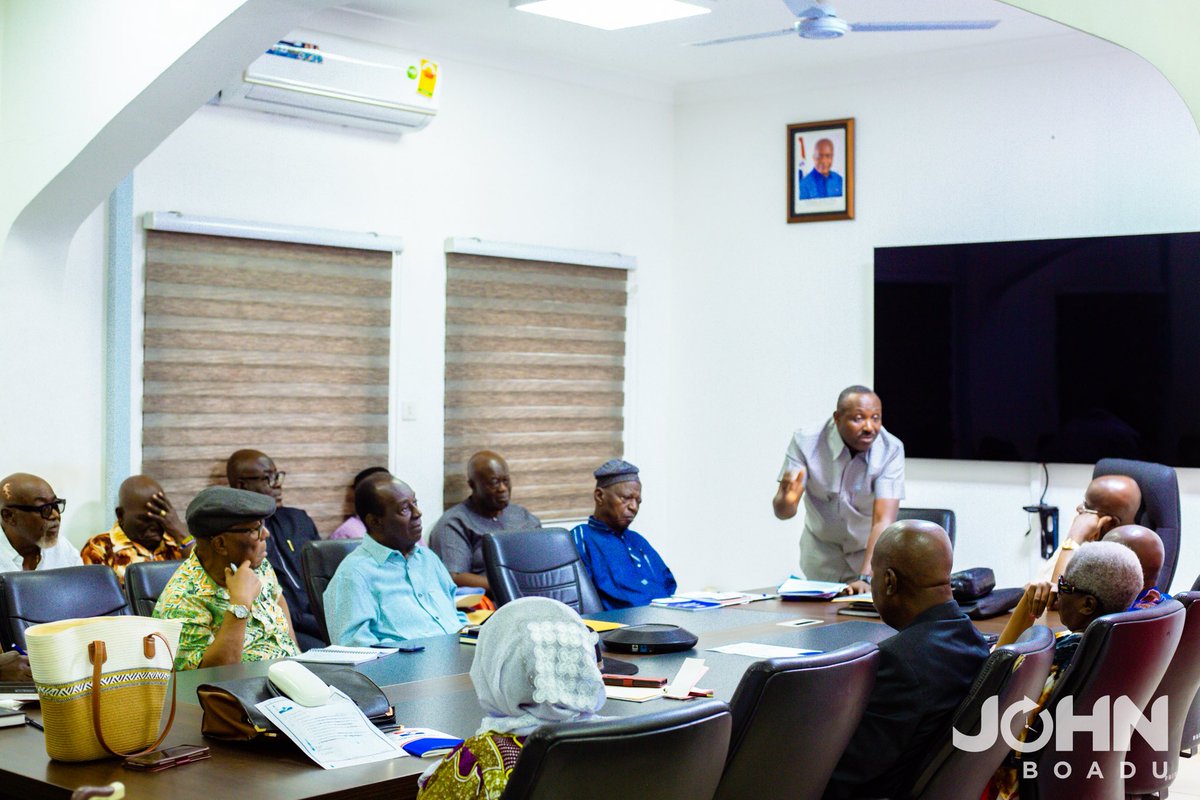 jnboaduofficial's tweet photo. Today, I had the honour of meeting the revered National Council of Elders to seek their blessings, guidance, and counsel as I formally present my vision to serve as National Chairman of our great Party.

I reflected on our shared journey—particularly the difficult period of 2014/2015 when, with the confidence of the Council and NEC, I was entrusted with the responsibility of helping to stabilize and reorganize our Party. Together, we restored unity, won the historic 2016 victory , and secured another resounding victory in 2020.

As we prepare for 2028, our Party faces significant challenges that require experienced, tested, and unifying leadership. My vision is clear:

1. Restore party unity and discipline.
2. Rebuild our grassroots and reconnect with our traditional support base.
3. Strengthen TESCON, External Branches, Nasara, Women and Youth Wings.
4. Enhance election preparedness and internal security.
5. Invest in continuous capacity building for party officers and communicators.
6. Empower our Social Media Activists and the Youth 
7. Support the National Council of Elders while harnessing their wisdom through mentorship and training at the Patriotic Institute .
8. Lead the NPP back to government with a decisive victory in 2028.

My message to our elders was simple: I have never belonged to any faction—I belong to the New Patriotic Party.

With their blessings, the support of our rank and file, and the grace of God, we will rebuild our Party, restore confidence, and win together again.

#JohnBoadu2028 #RebuildUniteWin #ExperienceThatDelivers #LetsWinTogether