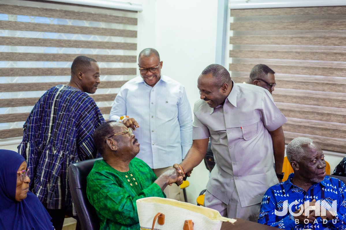 jnboaduofficial's tweet photo. Today, I had the honour of meeting the revered National Council of Elders to seek their blessings, guidance, and counsel as I formally present my vision to serve as National Chairman of our great Party.

I reflected on our shared journey—particularly the difficult period of 2014/2015 when, with the confidence of the Council and NEC, I was entrusted with the responsibility of helping to stabilize and reorganize our Party. Together, we restored unity, won the historic 2016 victory , and secured another resounding victory in 2020.

As we prepare for 2028, our Party faces significant challenges that require experienced, tested, and unifying leadership. My vision is clear:

1. Restore party unity and discipline.
2. Rebuild our grassroots and reconnect with our traditional support base.
3. Strengthen TESCON, External Branches, Nasara, Women and Youth Wings.
4. Enhance election preparedness and internal security.
5. Invest in continuous capacity building for party officers and communicators.
6. Empower our Social Media Activists and the Youth 
7. Support the National Council of Elders while harnessing their wisdom through mentorship and training at the Patriotic Institute .
8. Lead the NPP back to government with a decisive victory in 2028.

My message to our elders was simple: I have never belonged to any faction—I belong to the New Patriotic Party.

With their blessings, the support of our rank and file, and the grace of God, we will rebuild our Party, restore confidence, and win together again.

#JohnBoadu2028 #RebuildUniteWin #ExperienceThatDelivers #LetsWinTogether