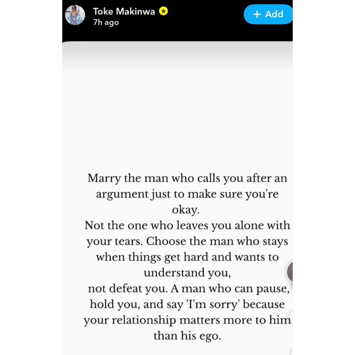 instablog9ja's tweet photo. Marry the Man Who Calls After an Argument to Check on You — Media Personality Toke Makinwa Advises Women https://t.co/pW23BSrqhp