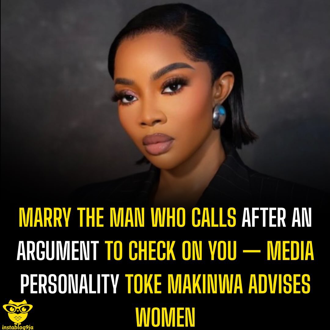instablog9ja's tweet photo. Marry the Man Who Calls After an Argument to Check on You — Media Personality Toke Makinwa Advises Women https://t.co/pW23BSrqhp
