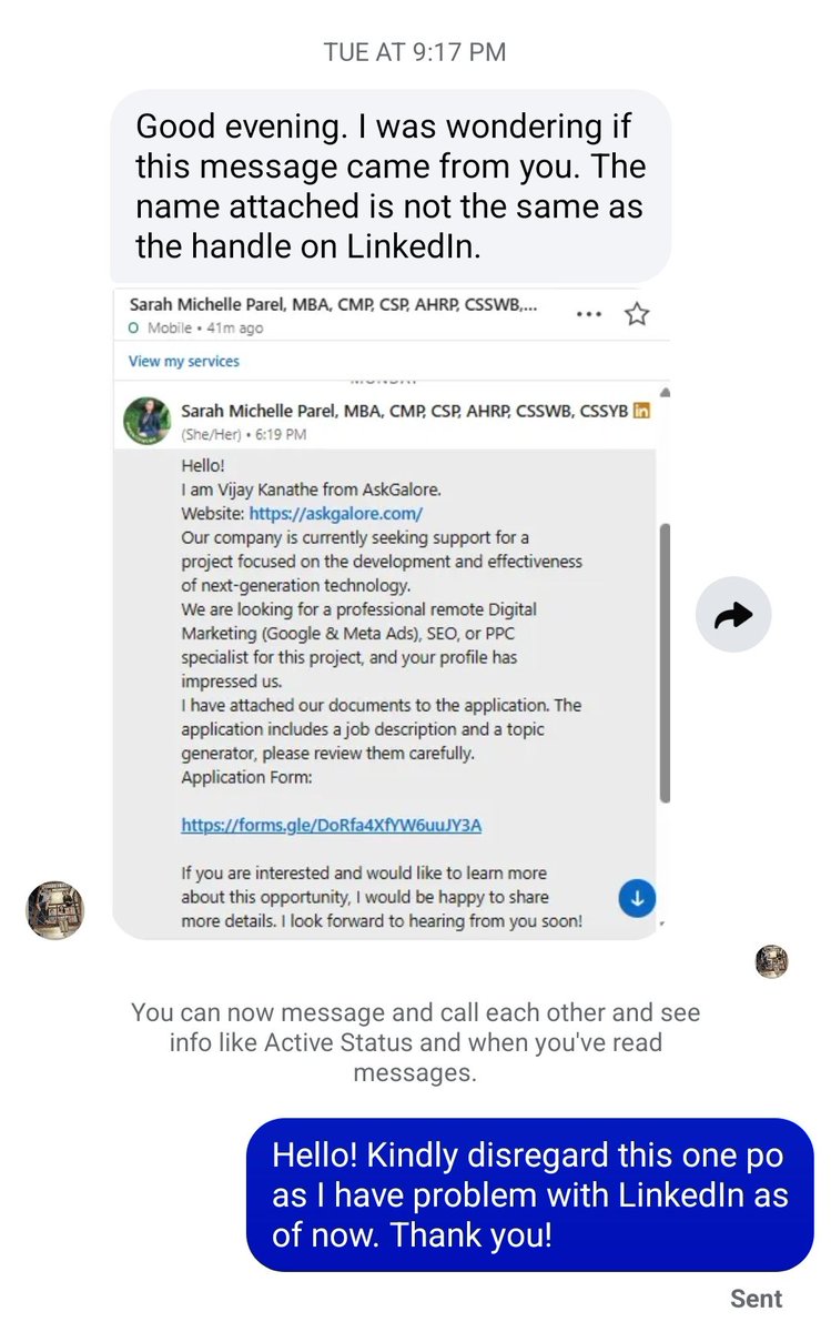 michparel's tweet photo. It came to my attention that someone is using my profile. It's honestly quite frustrating @LinkedInHelp @LinkedIn https://t.co/4ijUuF7vmT