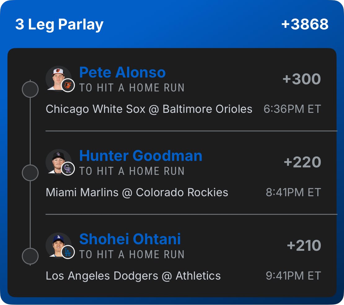 betteranalysis2's tweet photo. 6/30 Homerun Parlay https://t.co/2o9IQhKCPs