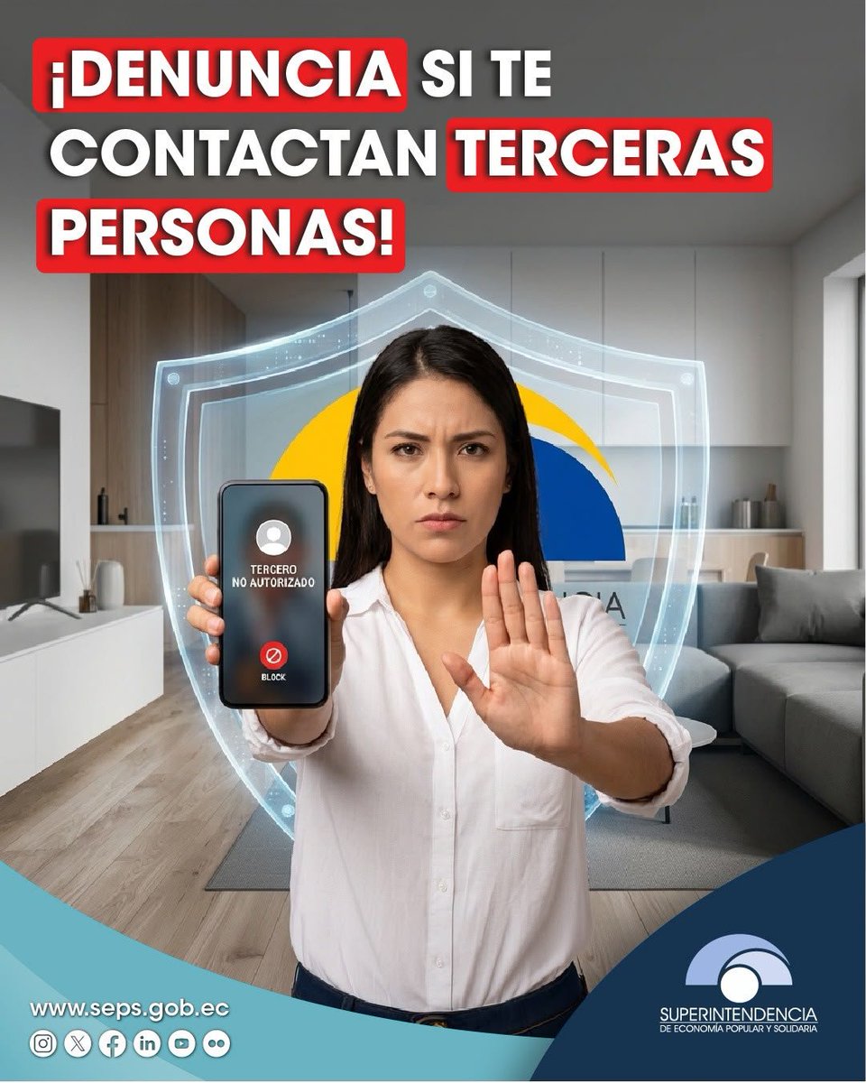 SEPS_Ec's tweet photo. ¡Infórmate, verifica y comparte esta información! Juntos prevenimos engaños y protegemos a la ciudadanía. 

Recuerda, ningún trámite requiere pagos ni intermediarios.

#SEPSsupervisiónYcontrol https://t.co/0Z8eDjUK5D