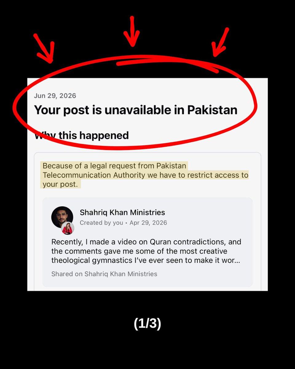RealShahriqKhan's tweet photo. I AM BANNED IN PAKISTAN FOR SHARING THE LOVE OF CHRIST. https://t.co/y9t9JF556l
