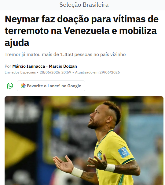 peppipets's tweet photo. Neymar é de longe o jogador com mais consciência social da seleção

Ele doou mais de 1 milhão de reais para as vítimas dos terremotos na Venezuela

ÍDOLO https://t.co/viBqXjAd9l