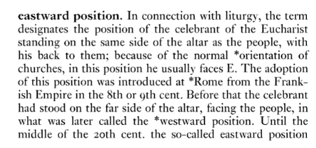 Kenny100002's tweet photo. @Soulful76_Leaf No, not just in St. Peter but most churches in Rome, that were build before the 8th and 9th, the westward position were the norm, the eastward position was adopted in Rome from the Frankish Empire in the 8th or 9th century.

The Oxford Dictionary of the Christian Church. https://t.co/4ZKGxZkJBh