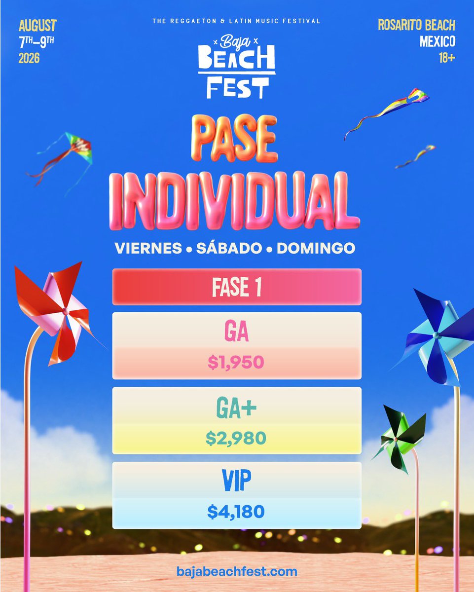 ocesa_total's tweet photo. ¡La playa nos llama! 🌴🔥 Aprovecha los precios únicos para @BajaBeachFest únicamente a través de @Ticketmaster_Me . 🎟️💦
Nos vemos en Playas de Rosarito del 7 al 9 de agosto.

https://t.co/DgHsDRU5kA https://t.co/phjvWmERQy