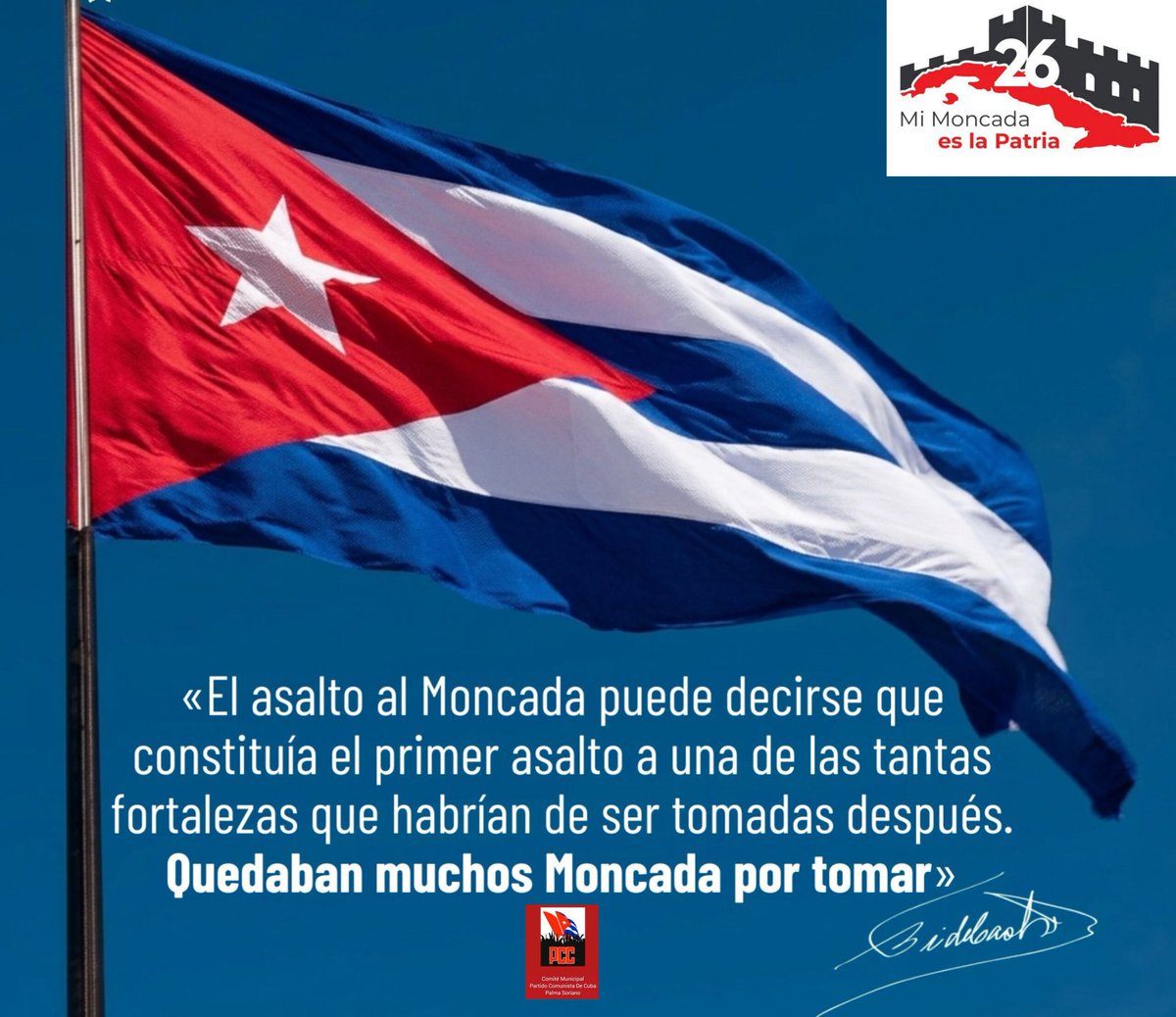 josngel_lab3030's tweet photo. 🇨🇺«El asalto al #Moncada puede decirse que constituía el primer asalto a una de las tantas fortalezas que habrían de ser tomadas después. Quedaban muchos Moncada por tomar» #FidelPorSiempre
#PalmaSoriano
#SantiagoDeCuba
#MiMoncadaEsLaPatria https://t.co/14I9gAcZ02
