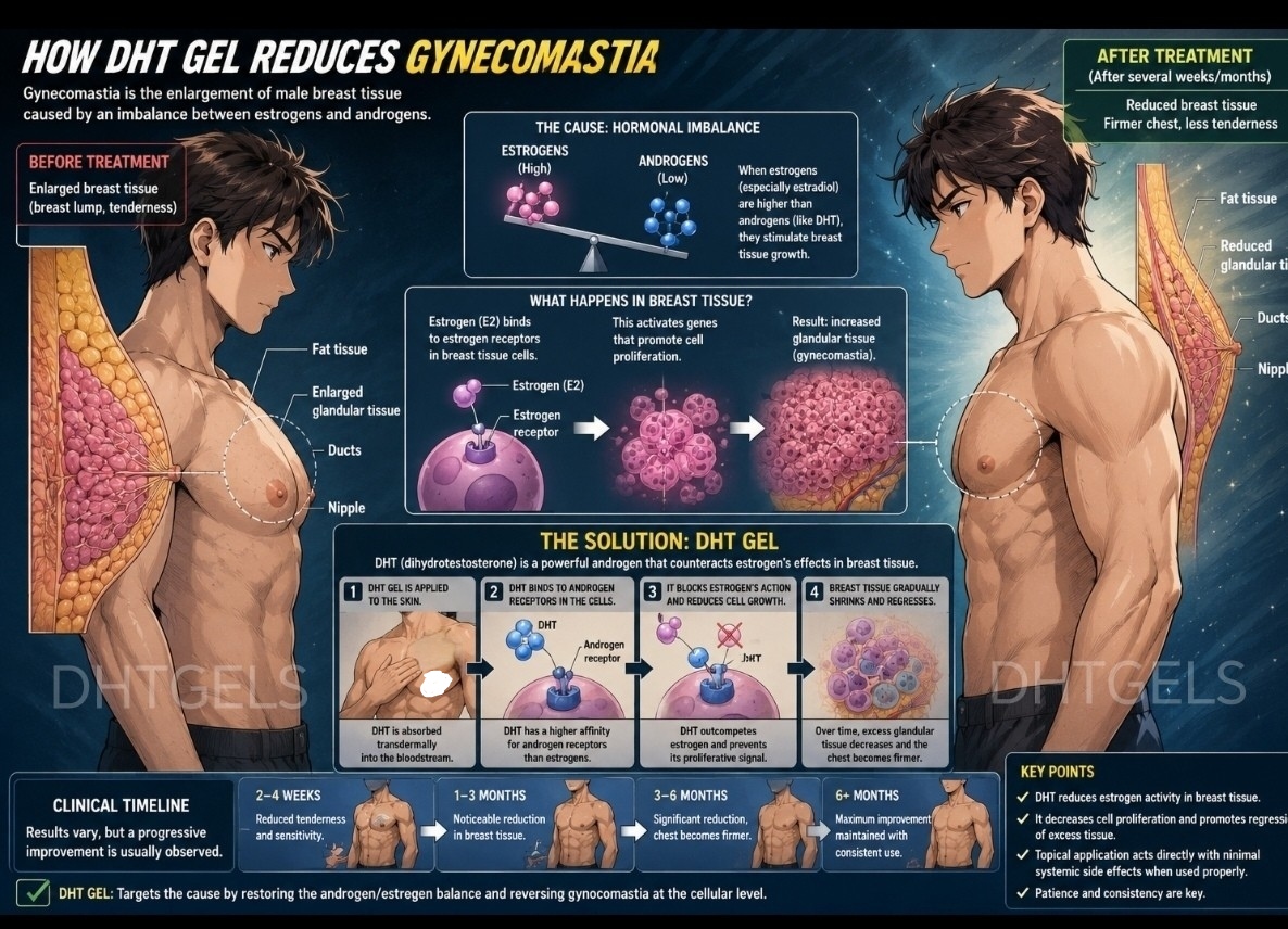 DHTGELS's tweet photo. How to overcome gynecomastia and achieve male nipples, without discomfort, pain, or aesthetic concern
Local application of DHT constitutes the most effective treatment
Gynecomastia has a genetic component, but it is often exacerbated by testosterone &amp; E2
DHT inhibits this process https://t.co/F98sDztA5Z