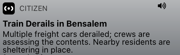 CitizenApp's tweet photo. BREAKING | Train Derails in Bensalem
A freight train has derailed in Bensalem, and crews are working to determine what the cars were carrying as residents are urged to shelter in place.

Bensalem police, fire, EMS, and hazmat crews are responding to the derailment between Street Road and the Neshaminy Falls Train Station. Officials report that 5 to 10 freight cars derailed.

Crews are still assessing the contents of the cars. Residents in the area are urged to stay away and shelter in place until officials provide an update.

📍Township of Bensalem, Pennsylvania.