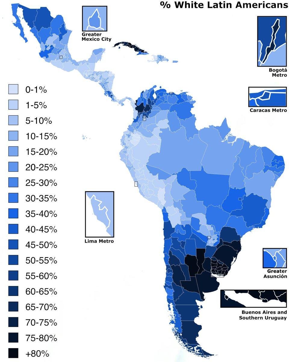 statsglobe's tweet photo. Latin Americans who identify as White 👋🏻 https://t.co/KyoyqlGiGV