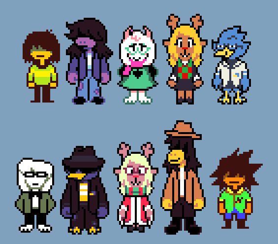 FlyingNosaj's tweet photo. scrambles your deltarune fun gang for fun https://t.co/umkBRpD6rU