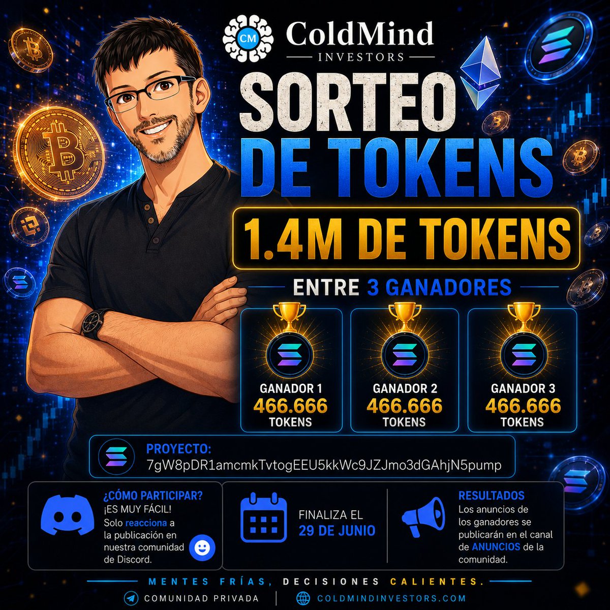 coldmindinv's tweet photo. 🎁 En nuestra comunidad premiamos la confianza de nuestros inversores.

De forma periódica realizamos sorteos de tokens de proyectos que, tras nuestro análisis, consideramos que tienen un alto potencial de crecimiento. 🚀

Es nuestra manera de agradecer el apoyo y la confianza de quienes forman parte de ColdMind. 🤝

Hoy queremos compartir con vosotros una pequeña muestra de todo lo que hacemos dentro de nuestra comunidad. 💎

#sorteo #trincheras #solana