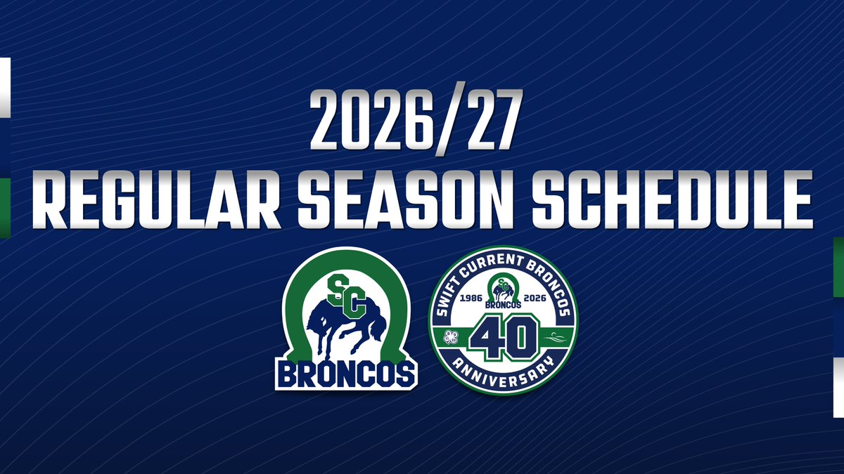 SCBroncos's tweet photo. The Swift Current Broncos, in conjunction with the Western Hockey League, have announced their full 68-game schedule for the 2026-27 regular season.

📰 https://t.co/OvK9SRm0wu https://t.co/j1MlQYNNFn