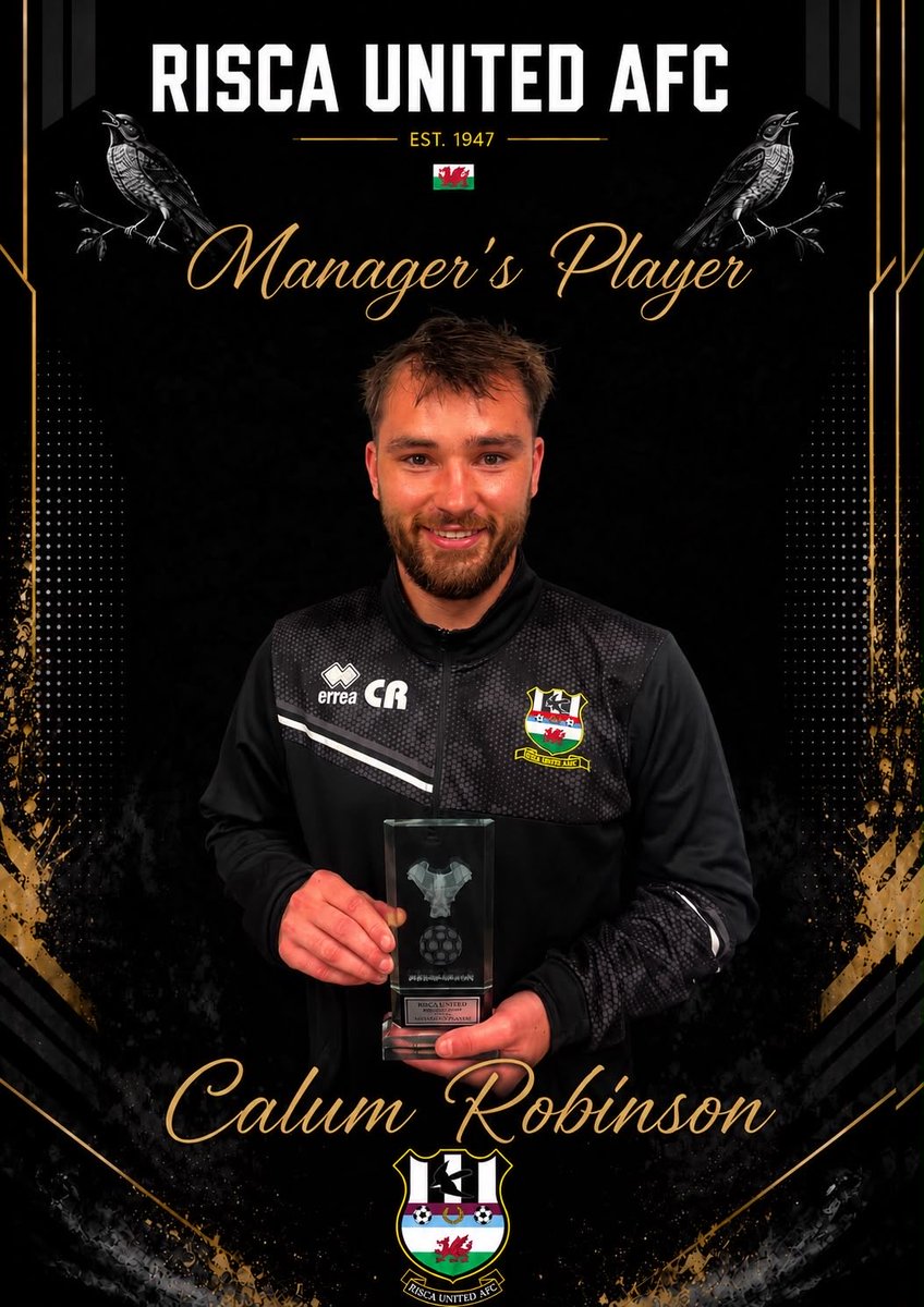 RiscaUtd's tweet photo. Our second award for the 25/26 presentation was our Manager’s Player, who went to Mr Reliable, our skipper Calum Robinson.

Well deserved skip 👏🏼 https://t.co/hcTgtSFpma