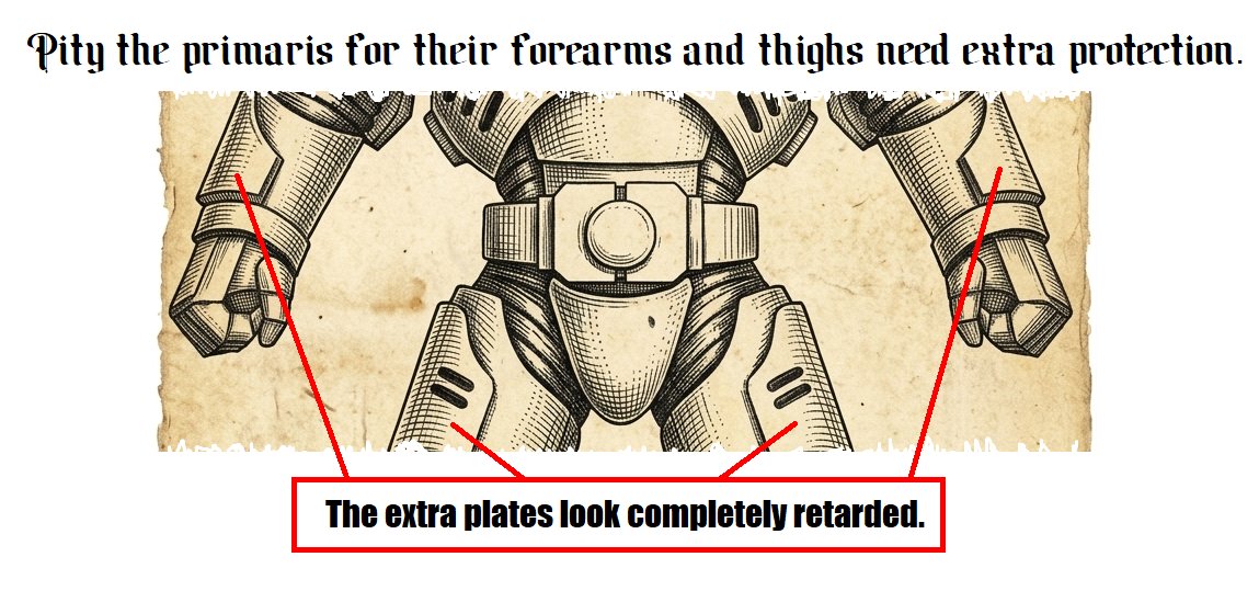 Awennon's tweet photo. Boohoo! Little primaris need extra protection! And also a lot of symmetry because THAT WHAT 40k DESIGNS ARE KNOWN FOR RIGHT? https://t.co/8bVGcU1s6C