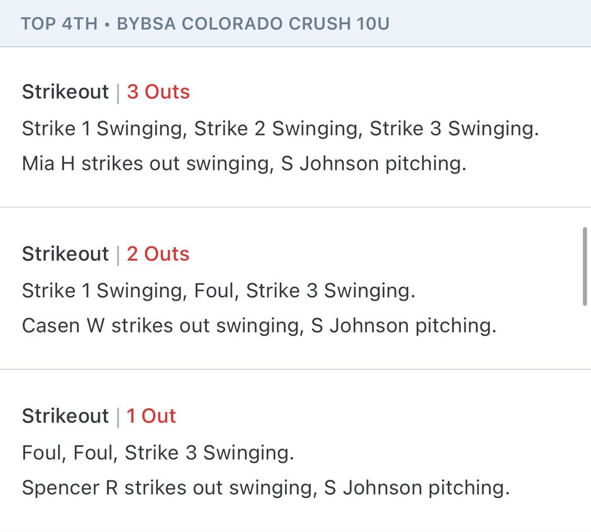 NTChronic11u's tweet photo. Stacey Johnson with the IMMACULATE inning in game 2 today!!!!🔥

9 straight strikes and 3 K’s⛽️ Something about that elevation…🗻 https://t.co/Vz6MOcumPZ