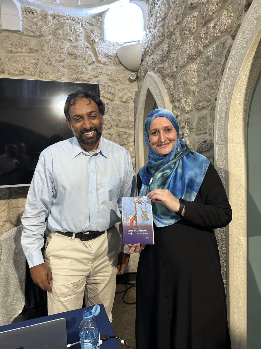 ymirza3131's tweet photo. We had a great book talk in Sarajevo, Bosnia!  I was honored to be part of a panel of Christian and Muslim scholars who discussed the new translation of my book “The Islamic Mary” into Bosnian.  Various scholars discussed the book, what they found relevant in it, and how it could contribute to interreligious dialogue.  Below are some of the points that resonated with me regarding the panel, specifically the comments of Father Mario Bernadić, the Dean of the Catholic School of Theology at the University of Sarajevo:

First, he mentioned that he was interested in learning more about Islam, but he found that much of the Islamic literature was difficult to engage with, especially given the Arabic terms and terminology.  He appreciated how the book was easy to read and accessible, especially to those who are not Muslims.  He learned new things about Islam, such as that the early Muslim community found refuge with an Abyssinian Christian king and that Mary served as a bridge between the faiths.  ​

Second, he appreciated the focus on the commonalities between Mary in the Islamic and Christian traditions, which did not veer into polemics.  For instance, he mentioned the shared visions of Mary held by Muslims and Christians, which led to interreligious harmony.  Nonetheless, the book did not elide the differences between the great world religions and preserved their uniqueness and distinctiveness.  Christians and Muslims may differ on the nature of Jesus, for instance, but that should not stand in the way of other commonalities and collaborations.

Third, he learned that the Qur’an and Islamic tradition emphasize Mary as a daughter, not just a mother.  In Catholic traditions, Mary is often emphasized as the mother of Jesus and the believers.  The idea of her as “mother” provides a framework in understanding her role within the church and as a model for women.  The idea of her as “daughter” adds a new dimension to her personality, image, and being.

Last, he mentioned that he identified with me as we are mirrors of one another.  I am a Muslim minority living in the US in a predominantly Christian and secular society.  On the other hand, he is a Christian minority living in a predominantly Muslim and secular society.  We both want to live in dignity, honor and peace without compromising our beliefs and principles.  We understand that world peace is linked to peace between Christians and Muslims, as they are the world's two largest religions.  Dialogue should not be seen as exotic or strange, but should continue to be normalized.

The event was co-sponsored by Nahla and the Center for Advanced Studies.  Nahla is an educational and research organization that has been operating in Bosnia and Herzegovina for more than two decades, focusing on education, women's empowerment, research, and the development of social dialogue. The Center for Advanced Studies is an independent research institution that studies Islamic thought, culture, history, and contemporary social issues, and through its projects seeks to contribute to the development of academic and public debate on important social topics.
I love presenting on panels like these because I learn so much from the participants.  It provides new food for thought for new writings and spur new projects and programs.  I want to thank the organizers, especially Ahmet Ali Basic, for hosting, and the translator Elmina Musinovié for her work.
