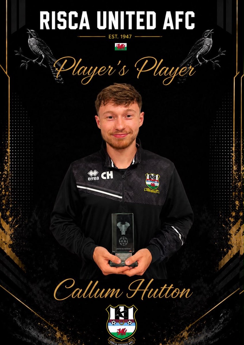 RiscaUtd's tweet photo. Our final awards, to the surprise of absolutely nobody who has watched the cuckoos in the last two seasons, goes to the goat, Callum Hutton.

Callum picks up our Player’s Player, Golden Boot &amp; Playmaker awards. 

Congratulations to our admin’s favourite player 👏🏼 https://t.co/lZMbkPVCN7