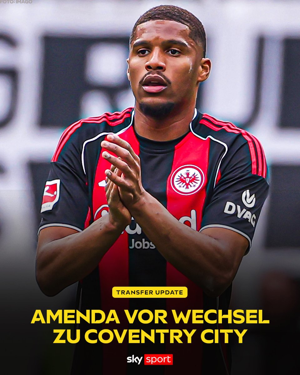 SkySportDE's tweet photo. Premier-League-Aufsteiger Coventry City um Trainer Frank Lampard befindet sich in fortgeschrittenen Verhandlungen mit Eintracht Frankfurt über einen Wechsel von Aurele Amenda.

↪️Grundsätzliche Einigung erzielt, nur noch letzte Details zu klären.

↪️Aktuell wird der Vertrag zwischen Amenda/Coventry finalisiert.
  
↪️Die Ablöse beträgt 20 Millionen Euro (18 Mio. fix plus 2 Mio. Boni).

↪️Der Medizincheck ist noch nicht terminiert.

↪️Langfristiger Vertrag vereinbart.

#SkyTransfer #Amenda #CoventryCity