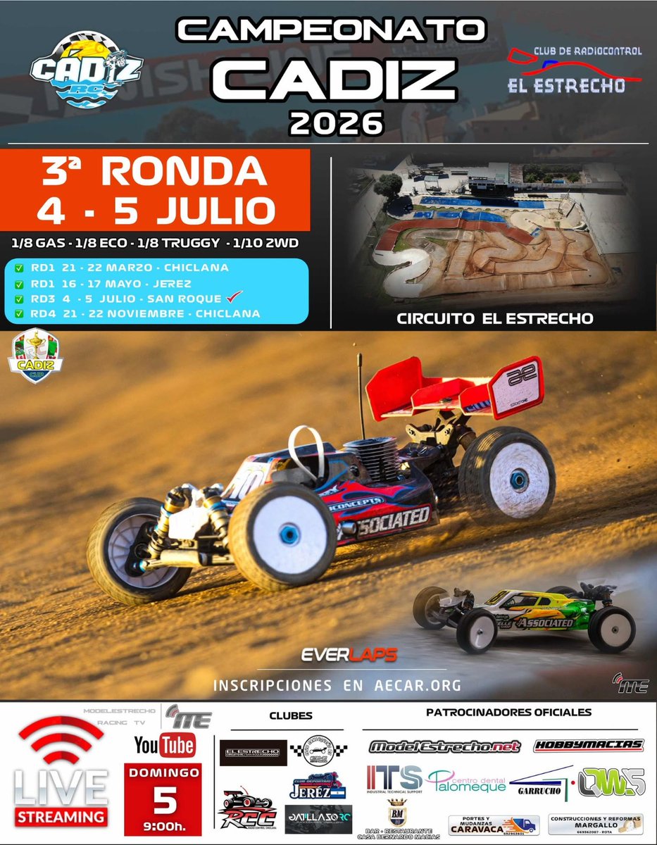 deportescg's tweet photo. 🏎️🎮 #radiocontrol El #rcelestrecho, en #SanRoque, acoge el próximo fin de semana la 3ª prueba del #campeonatodecadiz de 1/8TT cita para el cual ya hay apuntados una treintena de pilotos de toda la provincia @ModelEstrecho #bernardomacias #jesusfonseca

https://t.co/7c3OcdqF6x https://t.co/gRZQXsZrwP