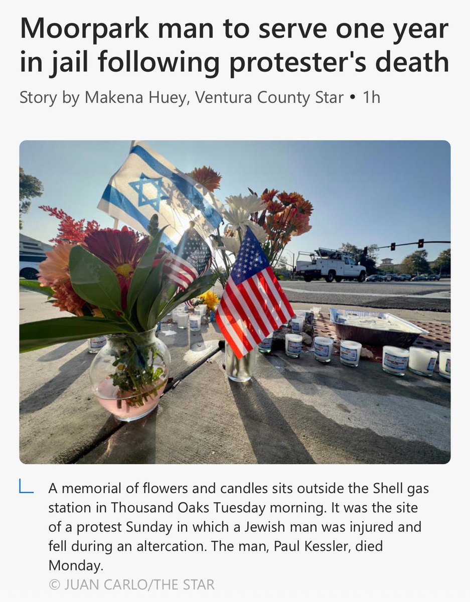 KatyaSedgwick's tweet photo. Loay Alnaji killed Paul Kessler, a Jewish American, at a pro-Hamas demonstration where genocidal threats were heard. For that he gets just one year in prison in California. 

Link below. https://t.co/c8s8L00bOU