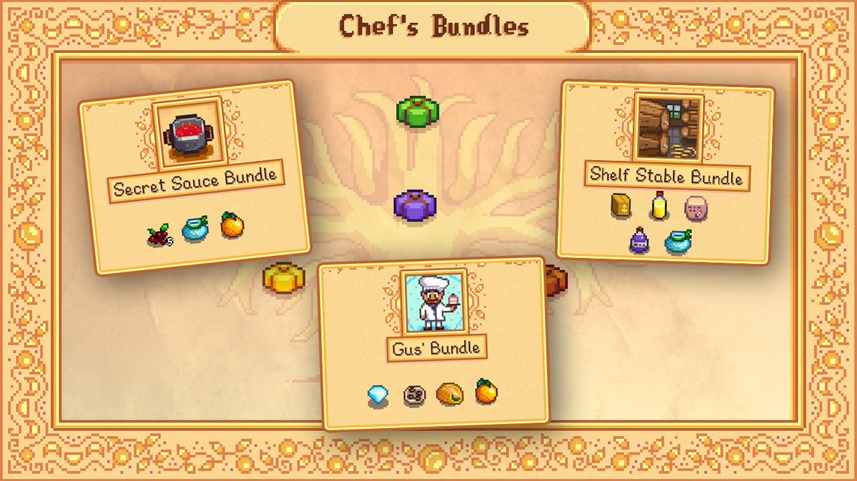 archaeomal's tweet photo. Our team has published two more custom Community Center mods for Stardew Valley on Nexus! These are the "Chef's Community Center Bundles" and "Shane's Alcohol-Free Community Center Bundles" mods, focused around Gus and Shane respectively!

Check them out! https://t.co/Oqb1A6Utxq https://t.co/MUBobSnCl6