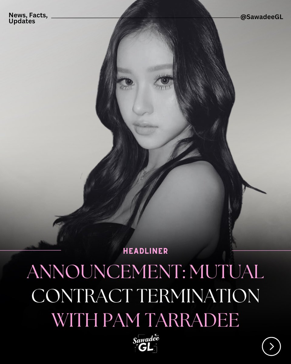 SawadeeGL's tweet photo. Headliner Thailand has officially announced that #PamTarradee Watanacharoen, actress from #QueendomTheSeries, has ended her contract with the company and departed by mutual agreement.
#Pamp #PPammelar #thaigl https://t.co/wct2OXqvg4