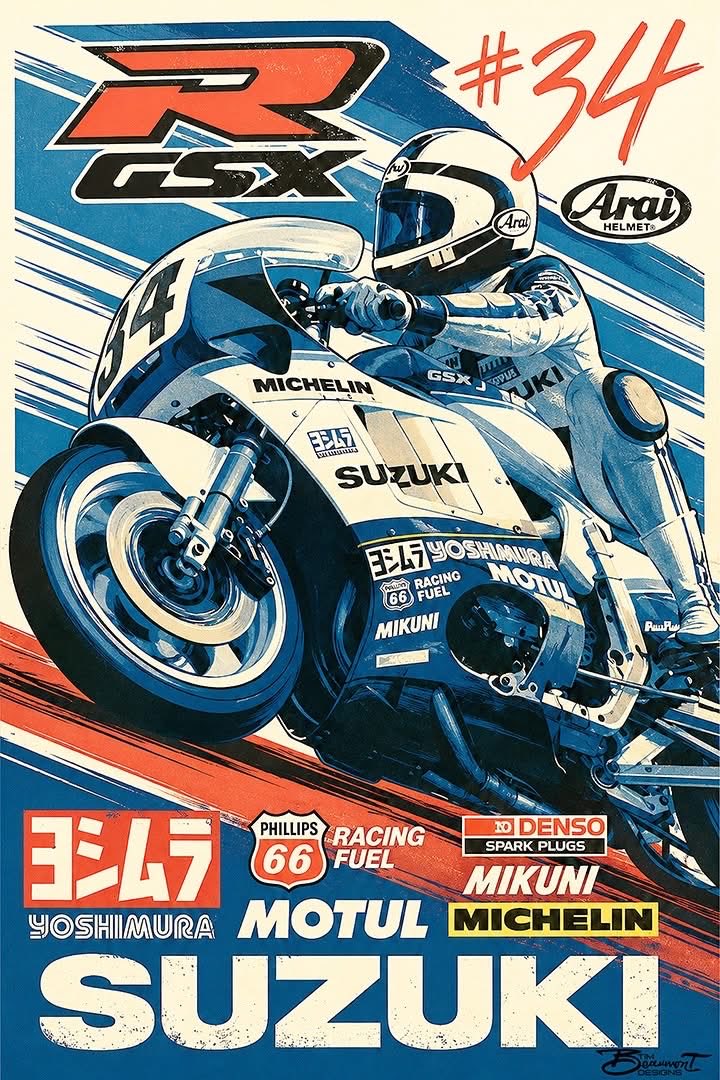 🇺🇸3️⃣4️⃣🏁 Schwantz Tim Beaumont #Art #Gixxer