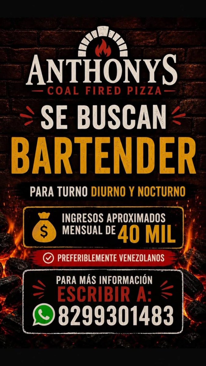 VenezolanosRD's tweet photo. Oportunidad de Empleo 
☎️ 829-930-1483 https://t.co/iknfH1YvQz