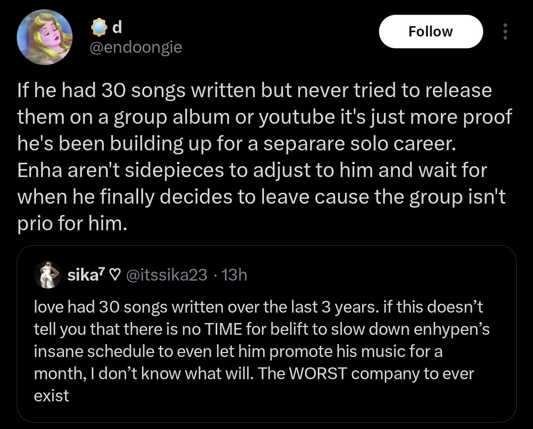 Strawbear1e's tweet photo. the obsession this part of the fandom has with acting like they were in the room when decisions were made, is so fucking funny to me. how do you know he didn't try to release his music in the group, was your bitchass in the fucking room??? https://t.co/h6xST4nnDw