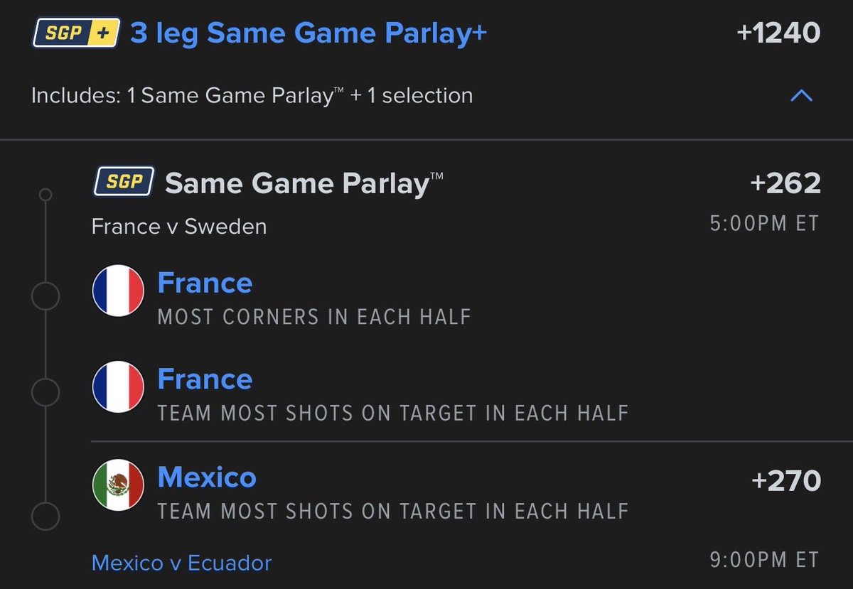 OLYMPIC_MONEY's tweet photo. ⚽️🚨WORLD CUP +1.2k odds🚨⚽️#GamblingX #Bets #Tennis #NFL #Gamblingtwitter #NBA #NHL #UFC  #MLB
#Worldcup #France #Sweden  #Mexico  #Ecuador https://t.co/NYbIp422hc