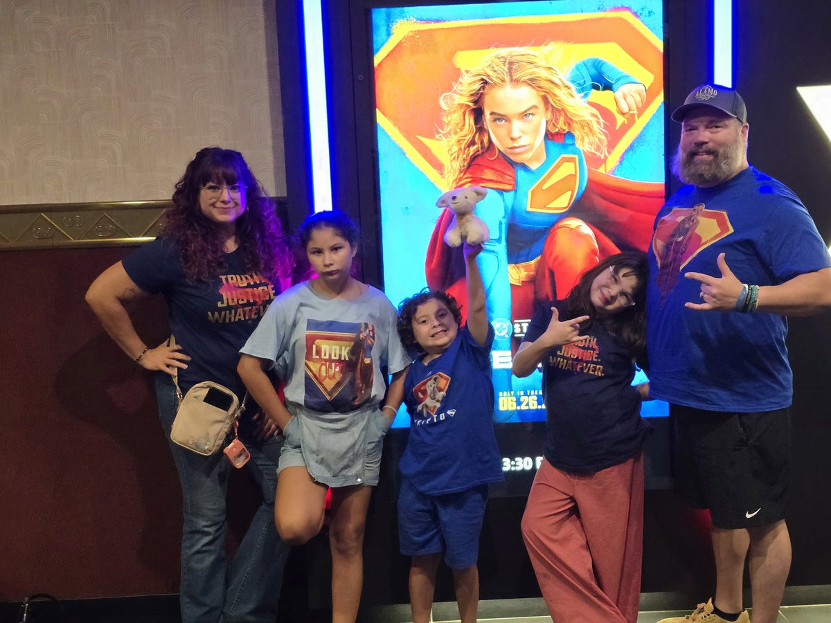 rtking10's tweet photo. Took the family to go see Supergirl as an early birthday celebration for my Supergirl, Kara. I don't care what the critics said, we loved it! https://t.co/DCelV5Dccq