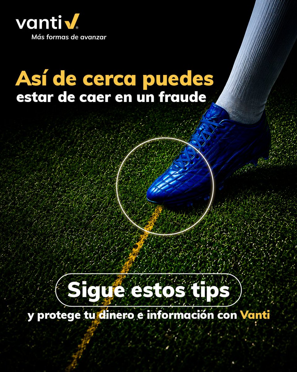 grupovanti's tweet photo. Mantente siempre atento a cualquier tipo de fraude en línea 👀 Recuerda que hay personas inescrupulosas listas para robar tus datos, tu dinero y tu tranquilidad 😬
Sigue en la jugada y marca tus mejores goles navegando seguro con Vanti ⚽️🙌
.
#Vanti #Fútbol #Phishing https://t.co/RQ7CtLTPJ0