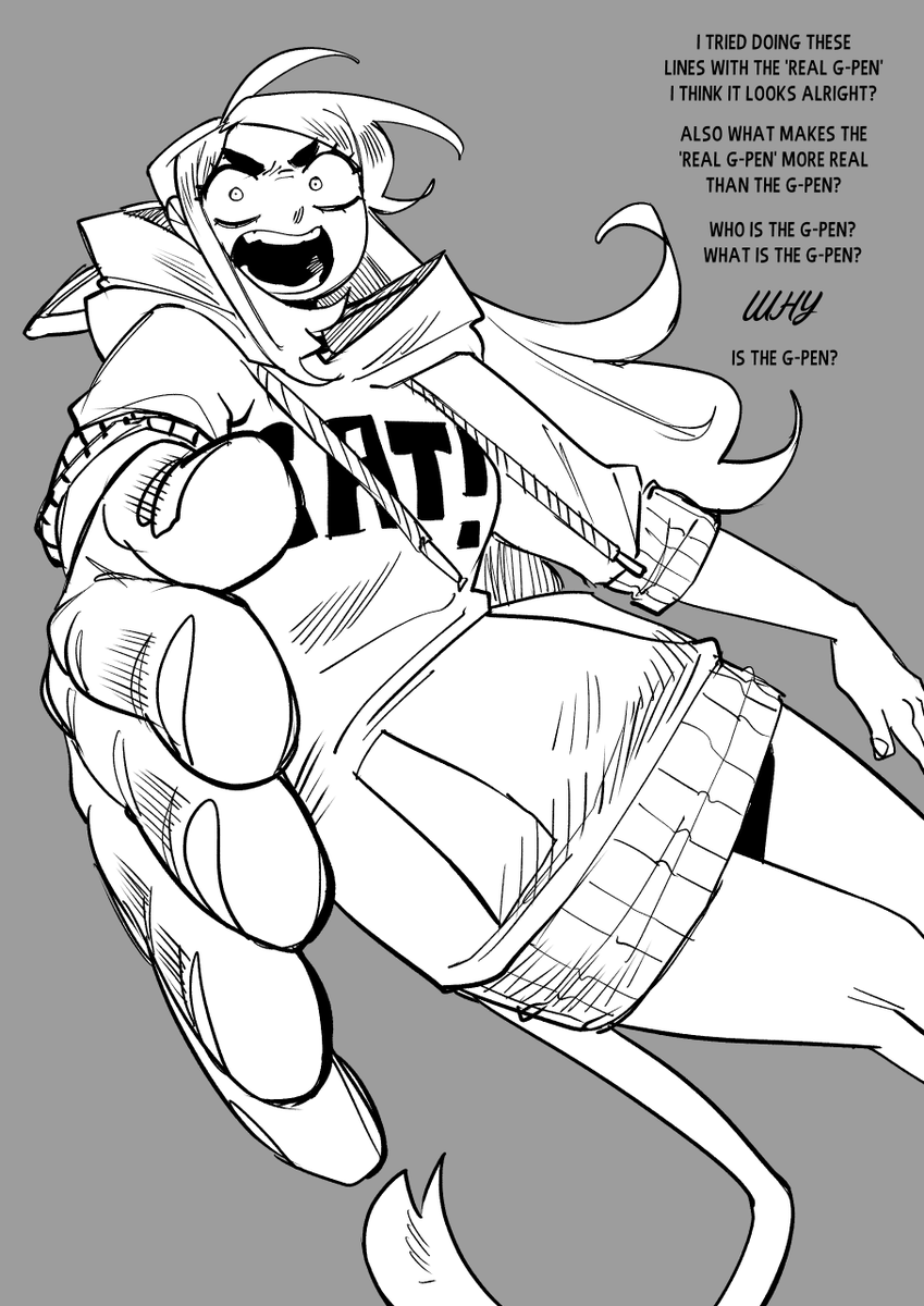 gingrjoke's tweet photo. Doing some quick line art tests in prep for the Satmon comic!!!! https://t.co/V5Mol4W1uB