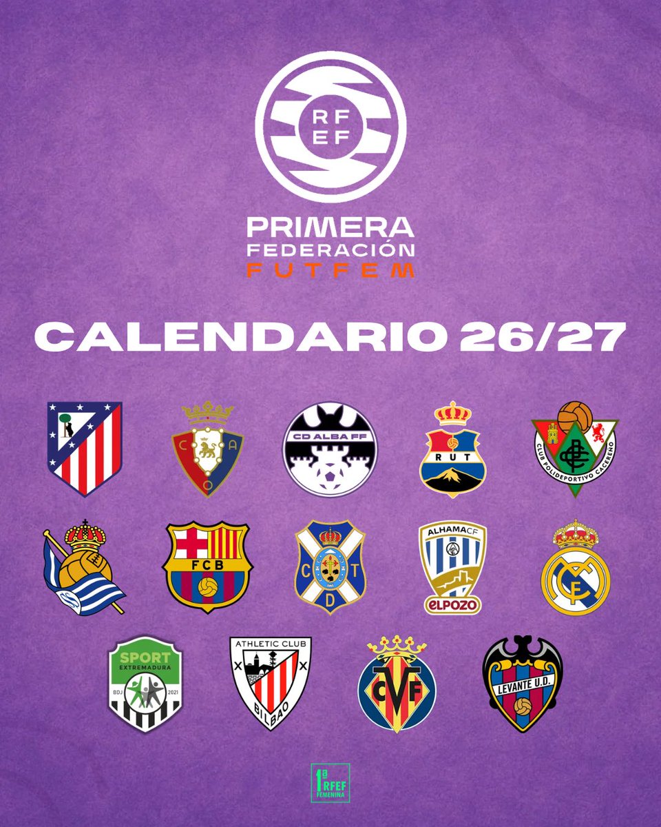 1rfef_fem's tweet photo. 📅 𝗖𝗮𝗹𝗲𝗻𝗱𝗮𝗿𝗶𝗼 𝗱𝗲 𝗹𝗮 𝘁𝗲𝗺𝗽𝗼𝗿𝗮𝗱𝗮 𝟮𝟬𝟮𝟲/𝟮𝟳

#1RFEFfem https://t.co/xnKymoX83Y