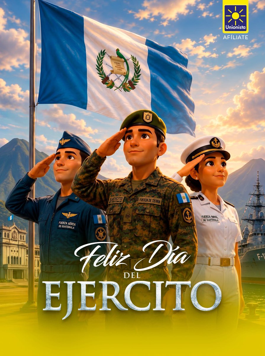 p_unionista's tweet photo. 🇬🇹 Hoy rendimos homenaje a quienes, con disciplina, honor y vocación de servicio, trabajan por la defensa de nuestra Patria.

Con orden, autoridad y compromiso, Guatemala puede seguir avanzando hacia un mejor futuro. ☀️

#DíaDelEjército #ElFuturoBrilla https://t.co/RU3H8GGvnj