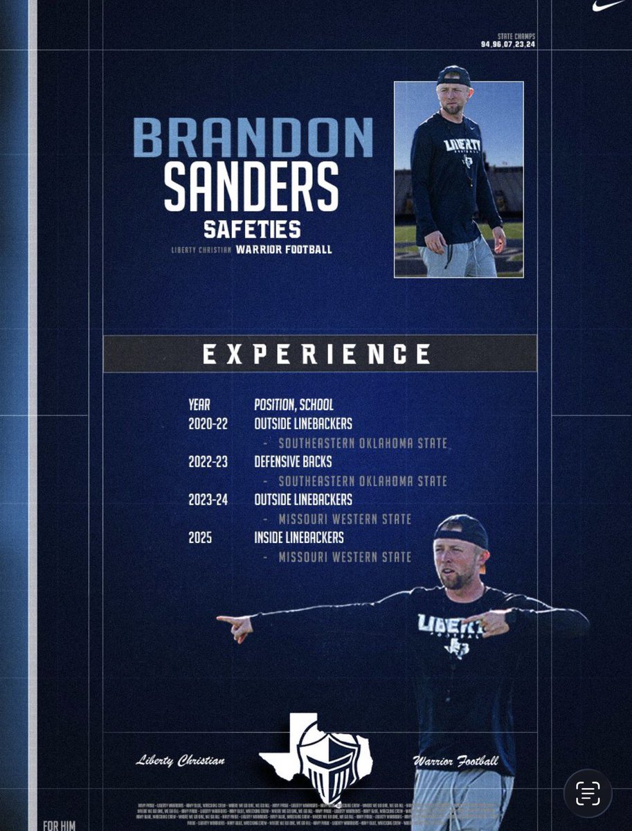 LCS__Football's tweet photo. Warrior Football is excited to welcome Coach Sanders! #ForHim #BeOne https://t.co/sgeFtVK5Ku