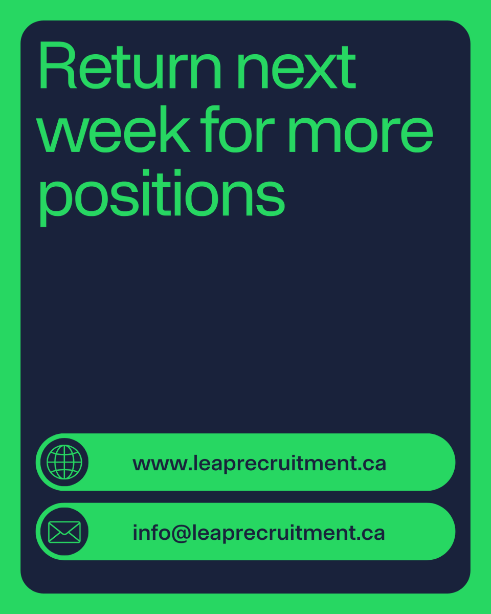 RecruitmentLeap's tweet photo. We are #hiring 💼
Looking for Hybrid roles? We've got you ✨👇
Interested in any positions? Visit our website (link in bio) or contact info@leaprecruitment.ca
#ApplyNow ✅
#LeapRecruitment
#LeapForward
#TaketheLeap https://t.co/ZeARw3P3Vw