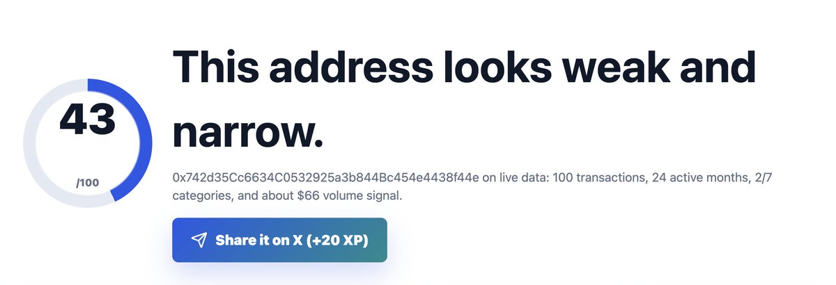 BaseRadar_fun's tweet photo. What’s your Base Radar score?

Enter your wallet address. No wallet connection needed.

BaseRadar checks your Base activity and shows weak signals across transactions, active days, agents, x402, deploys, and more.

Check yours:
https://t.co/hn3Ju9yBBX